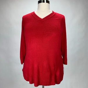 Red V-Neck Sweater